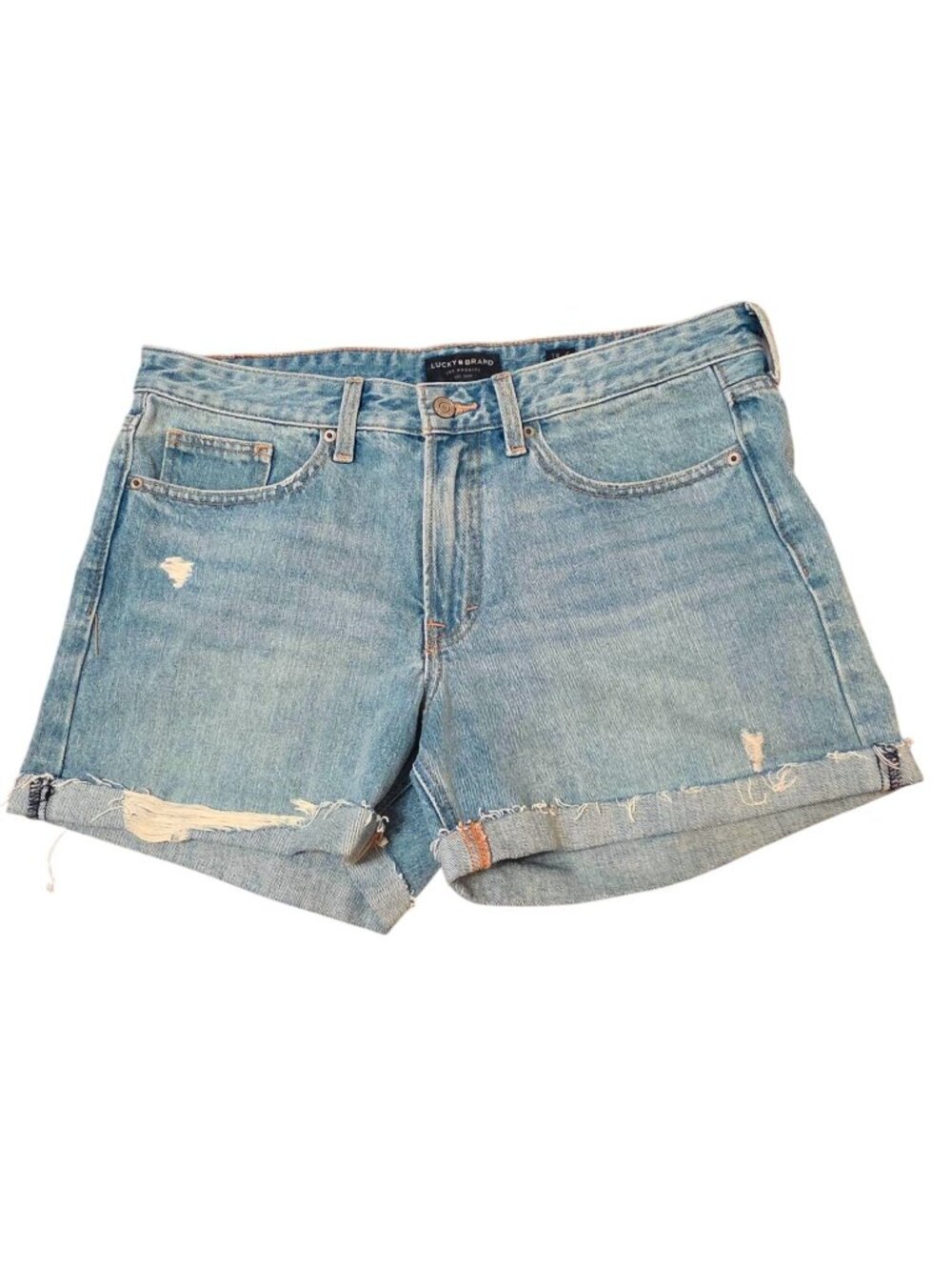 Lucky Brand Boyfriend Denim Shorts Light Wash Distressed (SKU#2153)